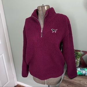 PINK by Victoria Secret Teddy Bear pull over size Small